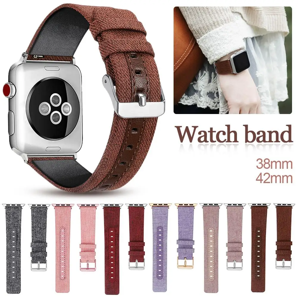 Холщовый ремешок для часов с пряжкой Apple Watch 42 мм 38 браслет наручных iWatch серии 3/2/1