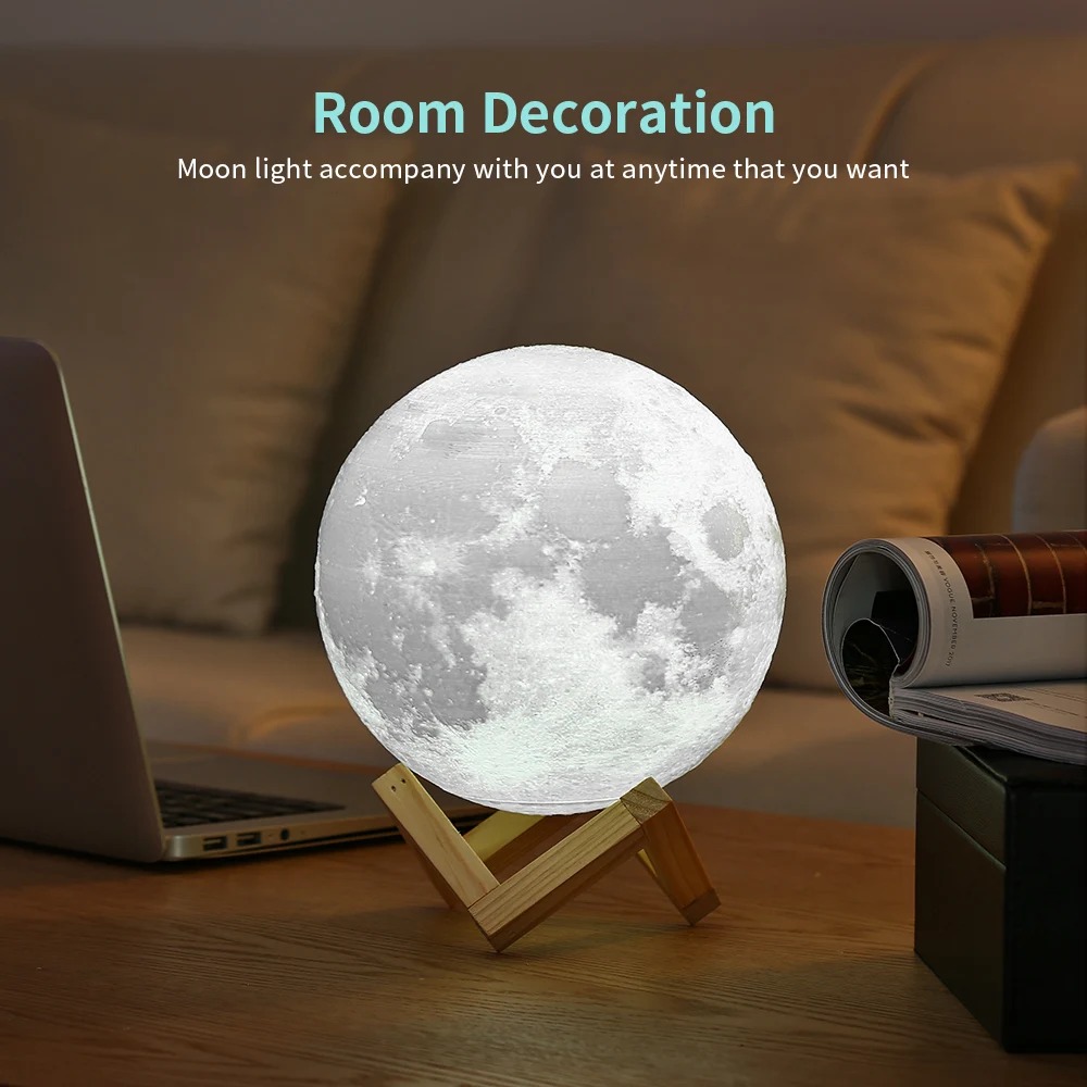 قابلة للشحن اللمس التبديل 3D طباعة مصباح قمري 2 اللون تغيير غرفة نوم خزانة ليلة ضوء ديكور المنزل الإبداعية هدية قابلة للشحن اللمس التبديل 3D طباعة مصباح قمري 2 اللون تغيير غرفة نوم خزانة ليلة ضوء ديكور المنزل الإبداعية هدية