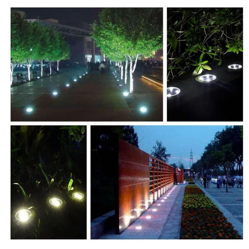 Iluminação ao ar 16leds de Aço Solar Gramado Luzes Inoxidável Enterrado - Deck Lâmpada Jardim Parque Paisagem Canal Livre Fresco Quente Led 18 Luzes e Iluminação