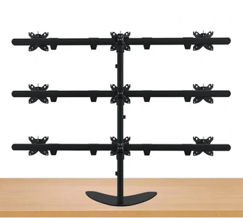 

15"-24" Aluminum Alloy 9 Screen LCD TV Mount Free Lifting Sliding Full Motion 9 Monitor Holder Desktop Stand