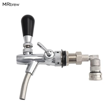 

Adjustable Draft Beer Tap Faucet with Flow Controller Chrome Plating Shank with Stainless Steel 304 Liquid ball lock Tap Kit