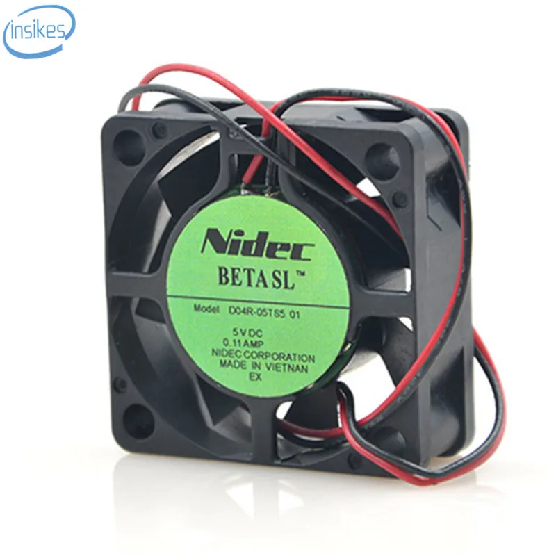 Nidec D04R 05TS5 2 провода бесшумный вентилятор охлаждения 5 в постоянного тока 0.25A 0 9 Вт
