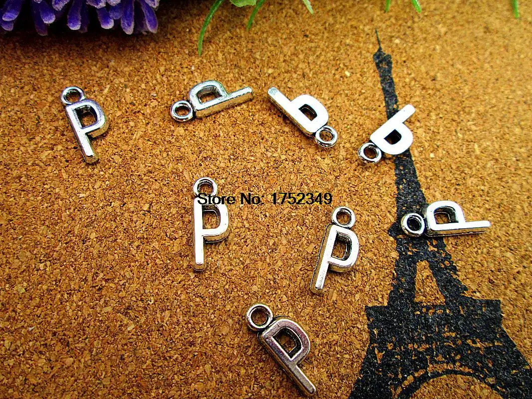 

30pcs Alphabet Letter Charms, Antique Silve Alphabet/Letter P 16mm Charms Pendant