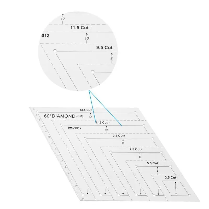 Прозрачный квилтинг Швейные Лоскутные масштабная сетка для мастера линейка шестиугольник Алмазная линейка DIY ручной работы портной