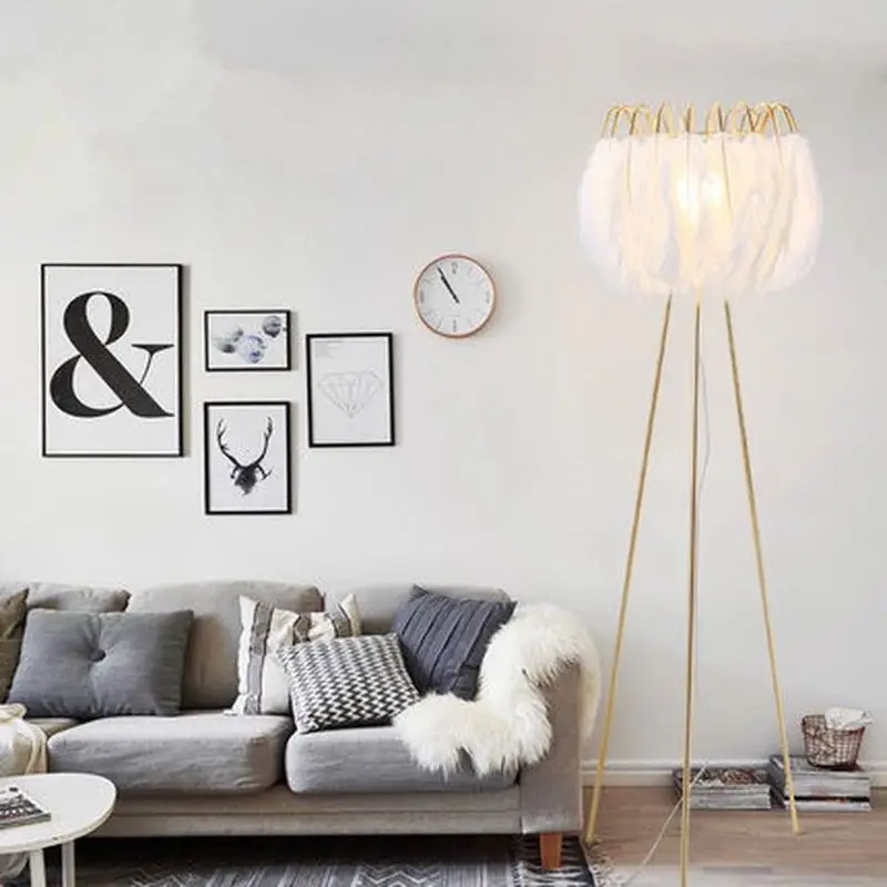 Ins Feather Floor Lamp Light Hall Modern Minimalist Floors Lamp