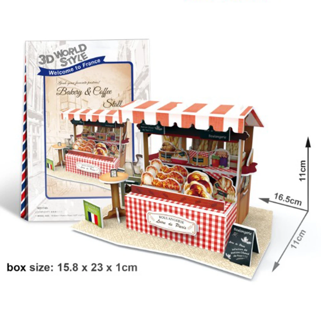 DIY Wooden Doll House Kits - European Architecture House - Home Decoration - Miniature Shop Buildings for Children Birthday