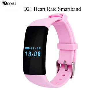

Boorui D21 Wristband Bluetooth 4.0 fitband Heart Rate Monitor Smart Watch Smartband Bracelet for Android IOS with OLED Display