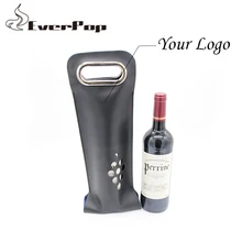 50 шт., Пользовательский логотип роскошные Портативный из искусственной кожи винные мешочки красное вино бутылок упаковочный Чехол подарочные коробки для хранения