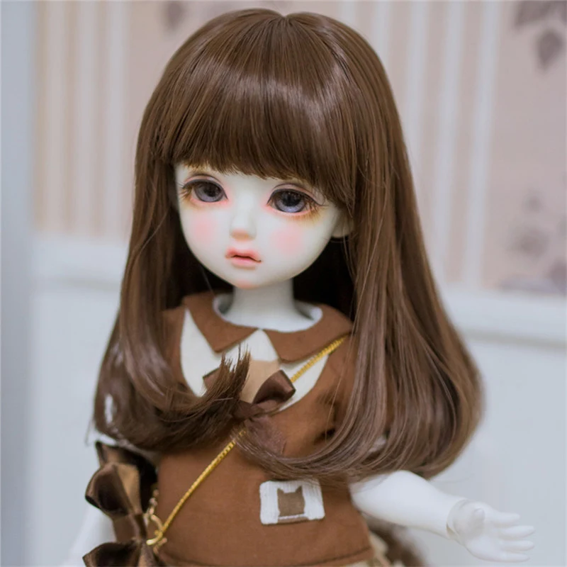 Bybrana 1/3 1/4 длинные прямые девушка каштановые волосы BJD парик для кукол