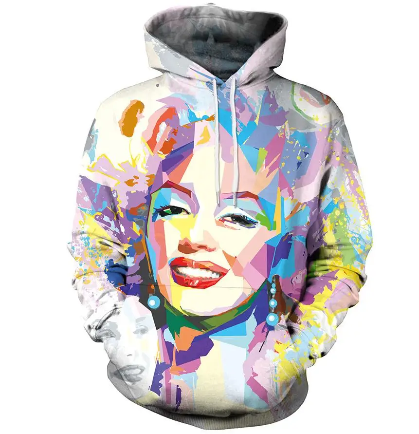Женские толстовки с капюшоном Marilyn Monroe женская толстовка пуловер свободная