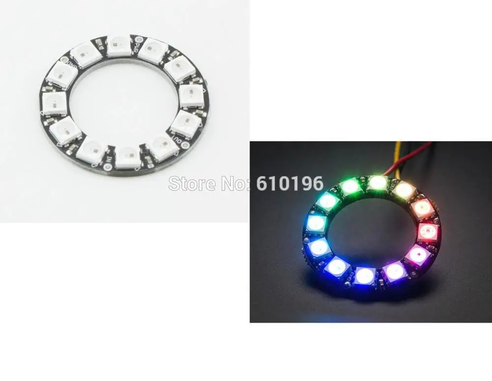 

12 Bits 12 X WS2812B Module WS2812 5050 RGB LED Ring Lamp Light with Integrated Drivers