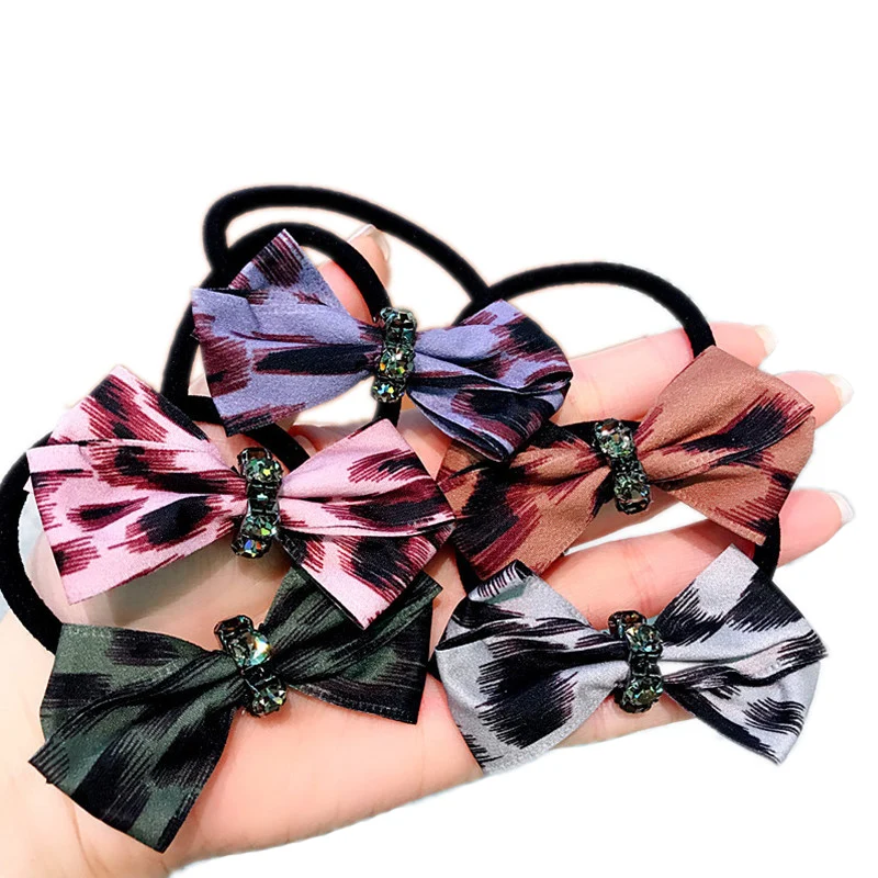 Fabric Elastic Bow Tie Hair Bands Headband Girls Womens