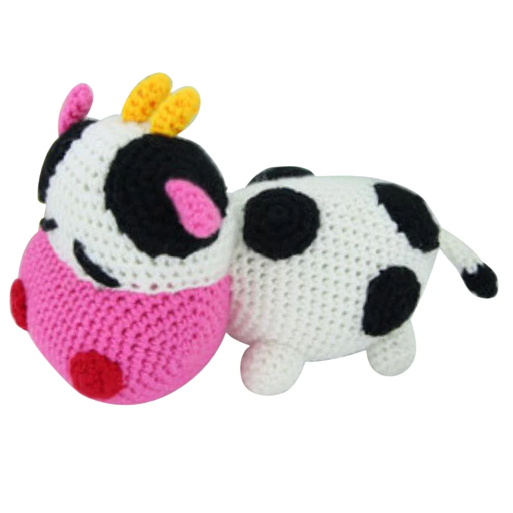 DIY 3D Cow Doll Crochet Kit for Kids Adults Beginners Hand Knitting Animals Stuffed Toy	