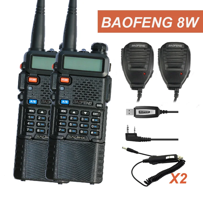 Walkie Talkie 10 KM Set Baofeng Radio UV 8HX Professional Walky Talky