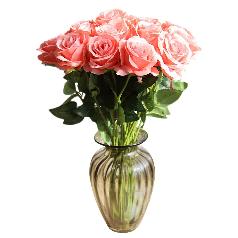

Artificial Rose Flowers Single Flower for Bridal Hand Bouquets Wedding Christmas Decoration Household Flowers Wall Background