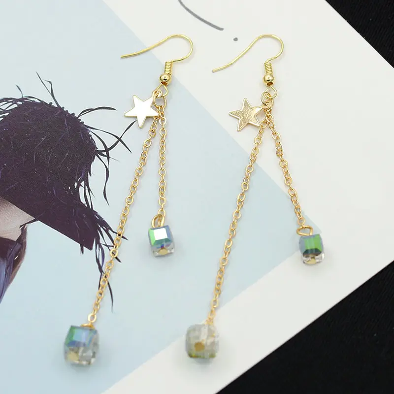 ZCHLGR New Design Creative Jewelry High-grade Elegant Crystal Earrings Round Gold star Wedding Party For Woman | Украшения и