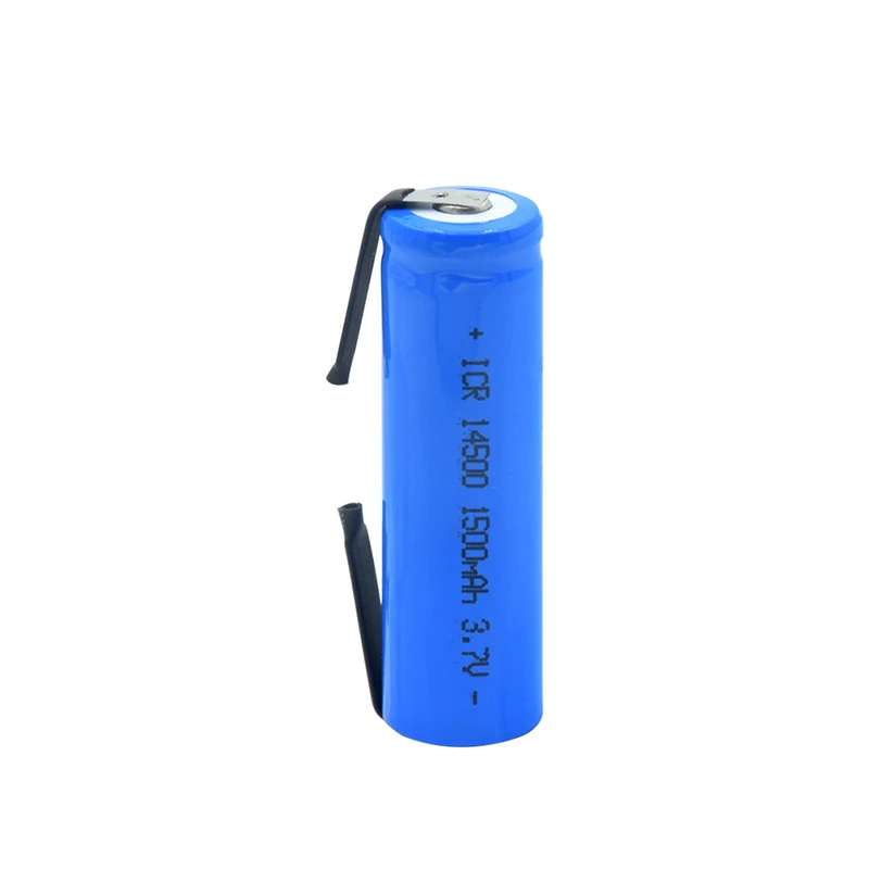 

14500 Battery 3.7V 1500mAh ICR14500 Lithium Rechargeable Bateria Welding Nickel Sheet batteries for Torch Flashlight Microphone