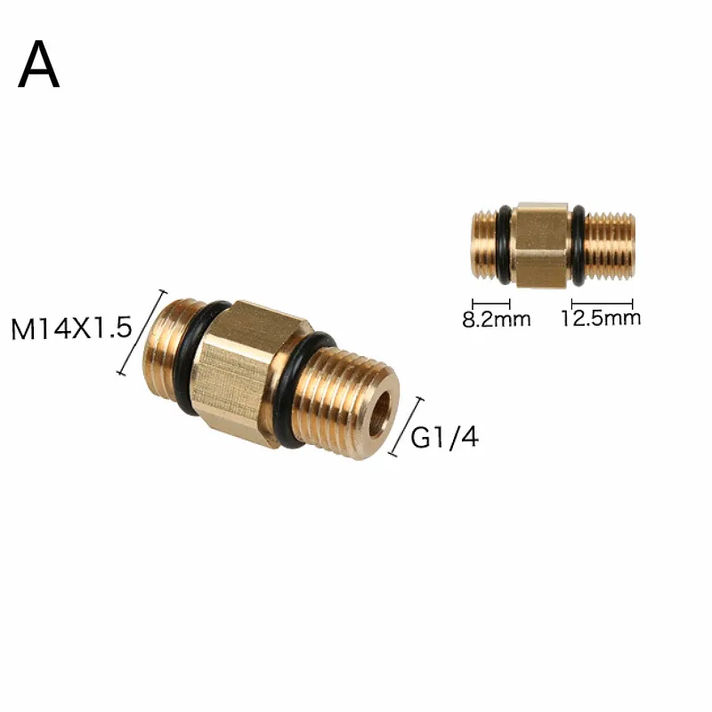Пеной под высоким давлением, машина для мытья автомобиля, водяная переходник на пистолет M14 1/4 пенная Насадка Пистолет для монтажной пены латунный адаптер быстросъемный шланг муфта