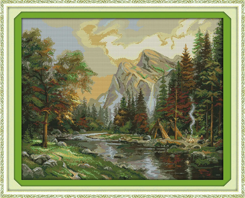 

Joy Sunday The nature scenery of the suburban DMC Chinese Cross Stitch Kits printed Cross-stitch set Embroidery Needlework