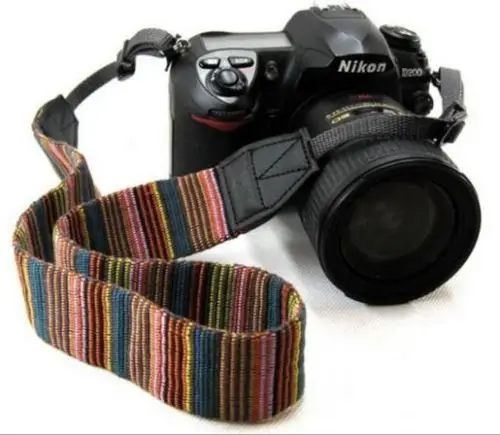 Vintage Style Stripes Soft Camera Neck Straps Shoulder
