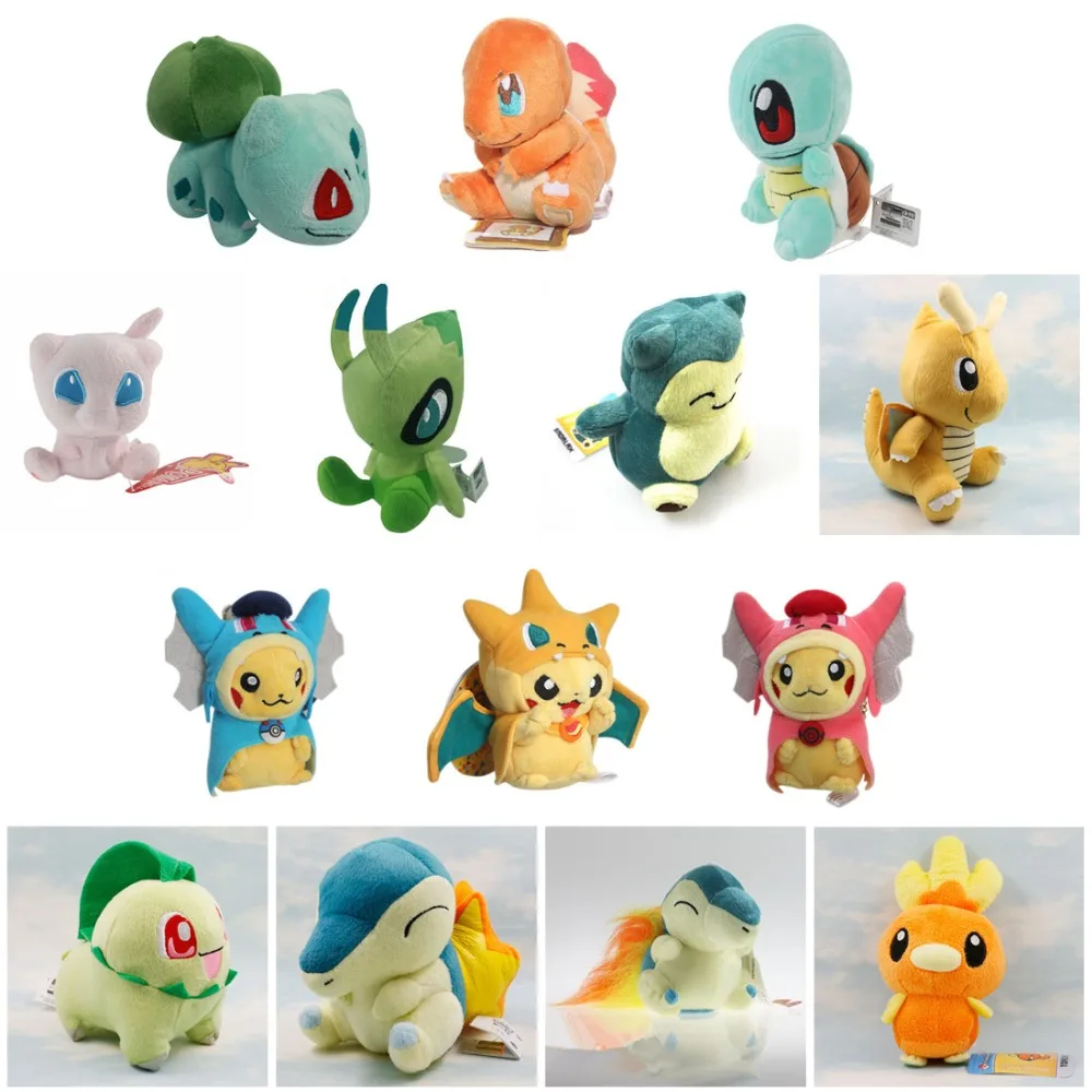 New Cartoon Plush Toys Pikachu Charmander Bulbasaur