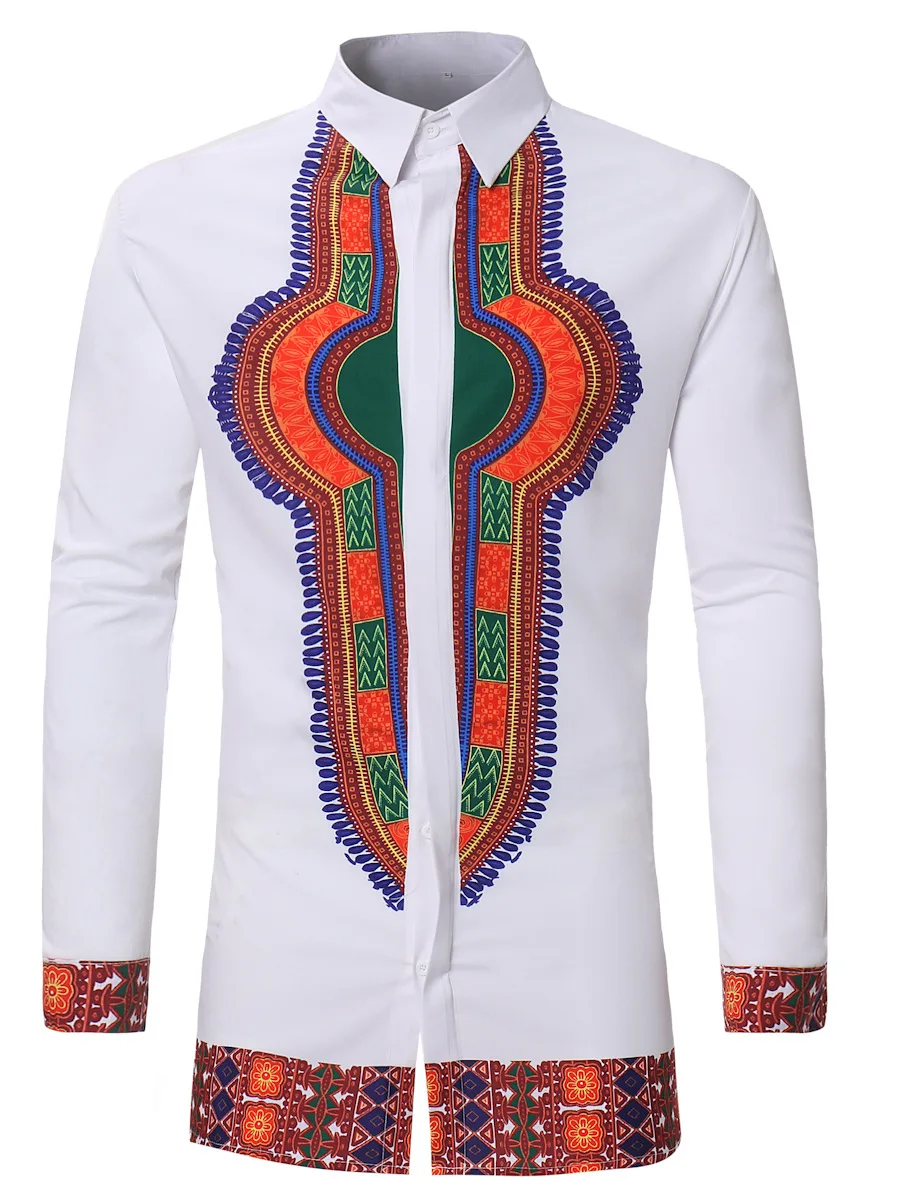 Африканский Dashiki платье рубашка Для мужчин Африка одежда Фирменная Новинка традиционных племенных Этническая рубашка Для мужчин s повседневные рубашки с длинными рукавами 3XL