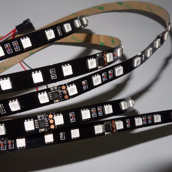 

5m DC24V WS2811 300LEDs (10pixes/m)60leds/m(6leds as one pixel) led digital strip;non-waterproof;IP33;BLACK PCB