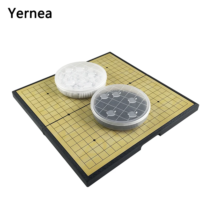 Yernea New Go Game Set Magnetic Chess Gobang Magnetic Folding Portable Training Class With Enlightenment Chess Board Game Set foldable volleyball tactical board coaching volleyball tactic board magnetic coach handball tactics game voleibol training teach