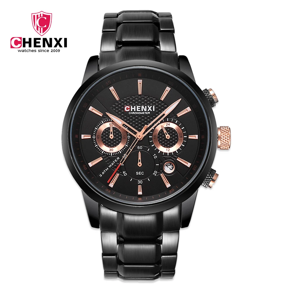 

CHENXI 2018 Men Quartz Watch Men Military Male Sports Full Stee Chronograph Waterproof Wrist Watches Relogio Masculino New