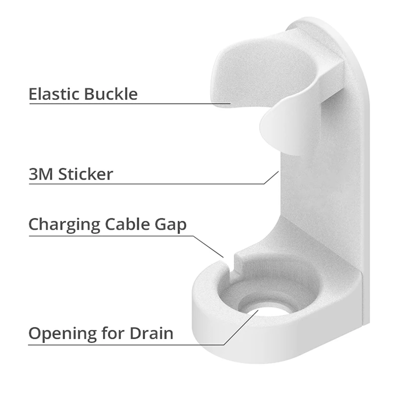 Универсальный держатель для электрической зубной щетки Съемная настенная стойка для ванной комнаты с наклейкой для 90% электрических зубных щеток