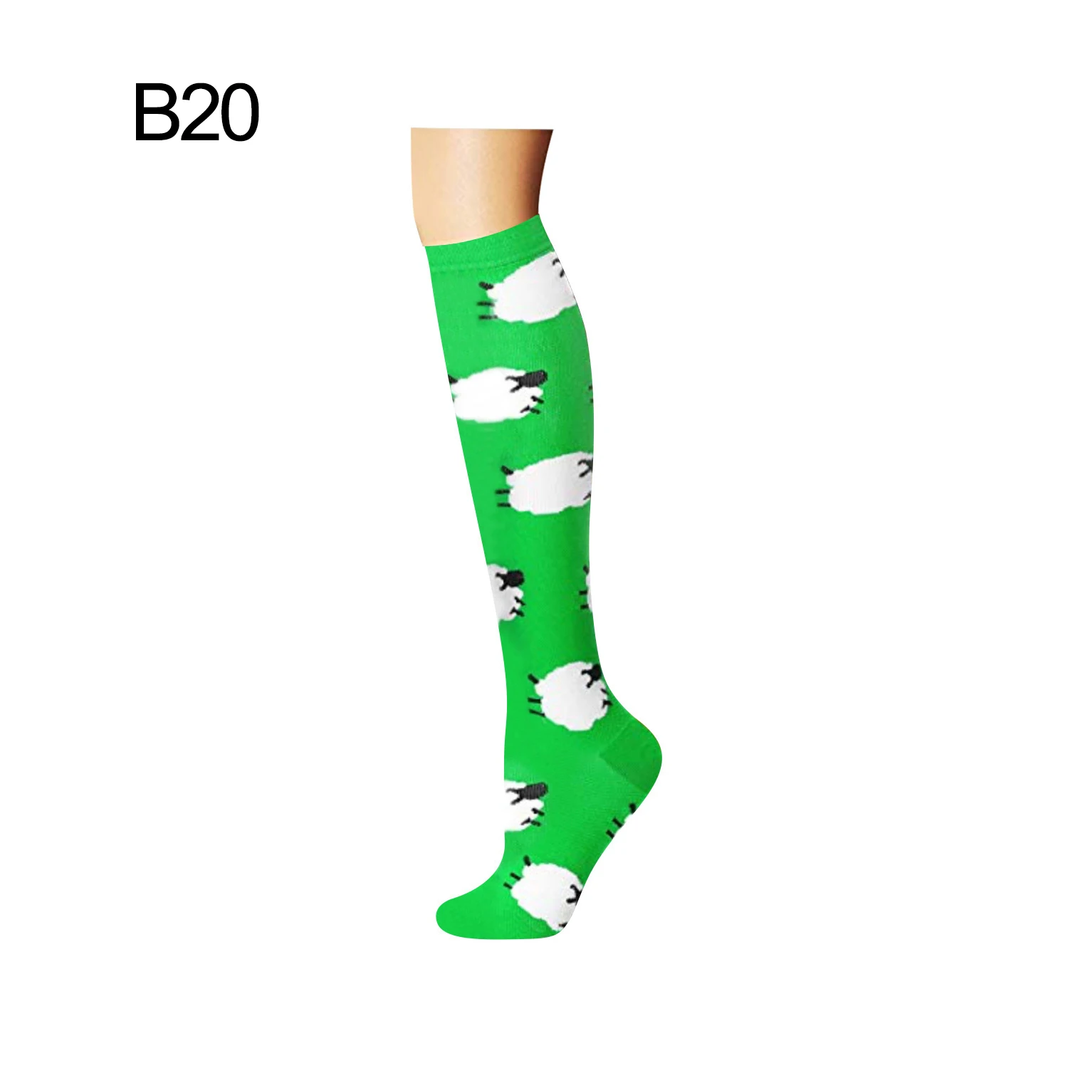Женские и мужские Спортивные Компрессионные носки унисекс для медсестер, эластичные дышащие женские высокие носки - Цвет: B20