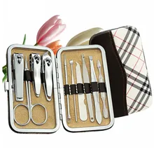 10 шт./партия профессиональные ножницы для ногтей кусачки для кутикулы Педикюр Маникюр Очиститель ногтей резак набор чехол инструмент для красоты дома