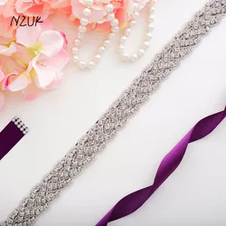 NZUK Wedding Belt Crystall Silver Rhinestone Bridal Belt Handmade diamond Bridal Dress Sash For Wedding Accessories
