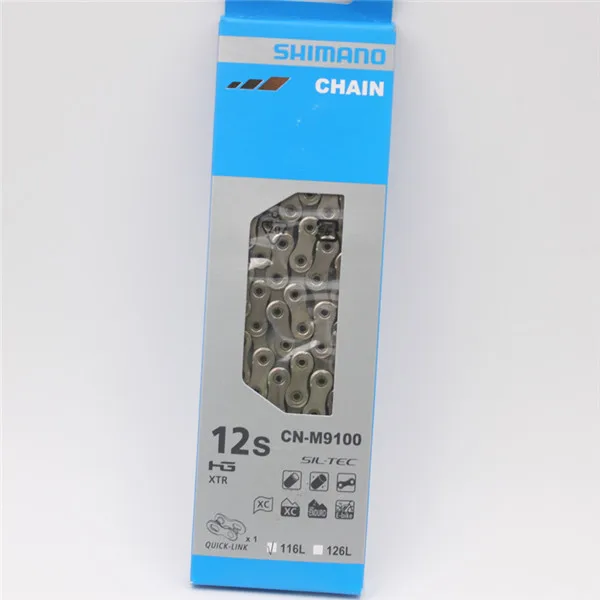 Shimano 12S Chain 116L 126L SLX M7100 XT M8100 CN M9100 XTR M9100 12 Speed Chain with quick link Shimano 12S Chain 116L 126L SLX M7100 XT M8100 CN M9100 XTR M9100 12 Speed Chain with quick link