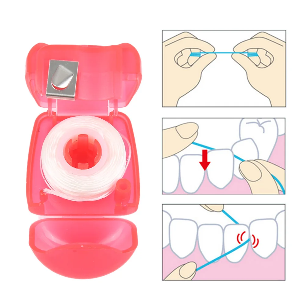 15 м портативная зубная нить Уход за полостью рта очиститель зубов с коробкой практичные гигиенические принадлежности для гигиены полости рта цвет случайный