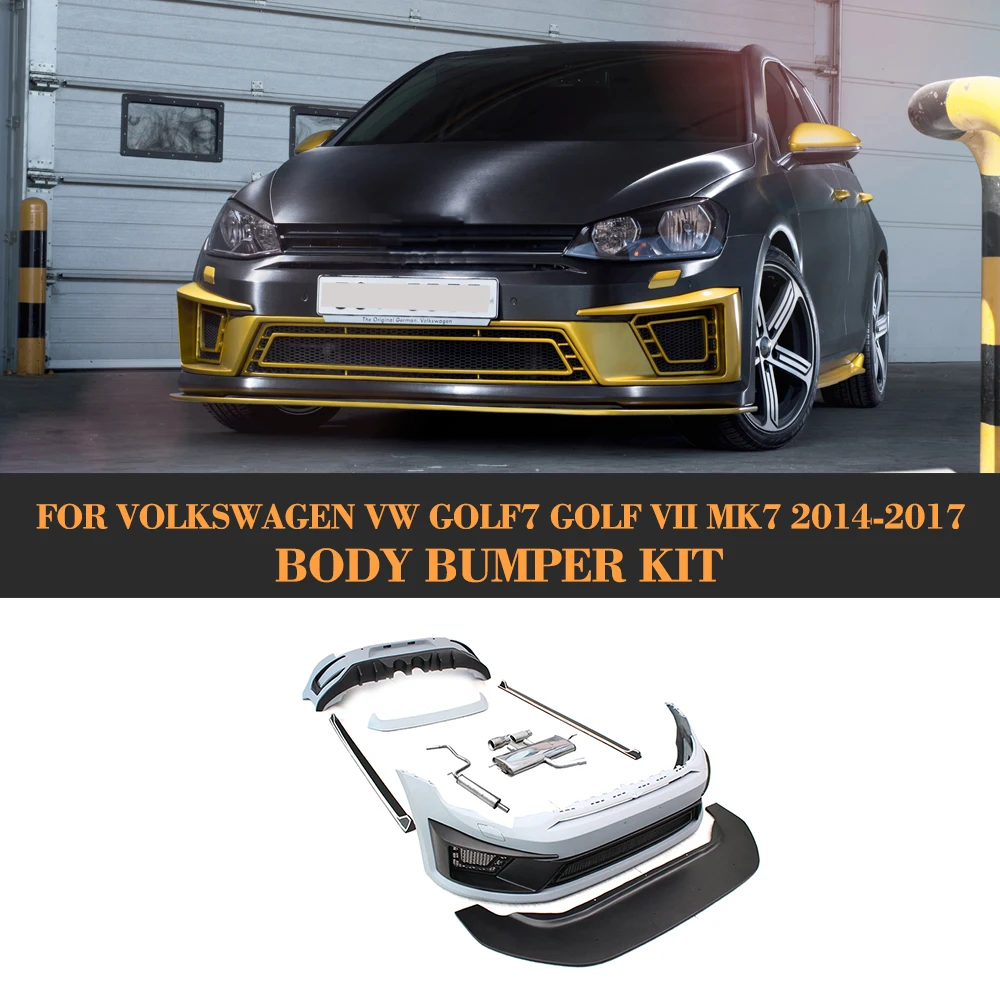 

Car Body Bumper Kits auto Bodykits With Exhaust systems for Volkswagen VW Golf 7 MK7 Standard 14-17 Grey PU Non GTI R