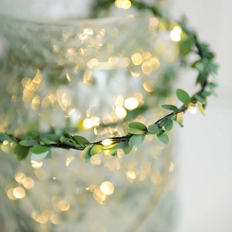 

2/3/5/10M Waterproof Leaf Garland String Lights LED Fairy String Lights For Party Christmas Wedding New Year Decor Lights Lamp