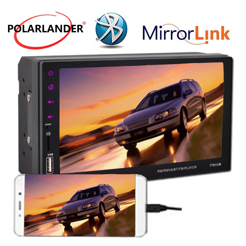 Harga 7 Inci Touch Cermin Link Layar Mobil MP5 Radio 9 Bahasa Cermin untuk Ponsel Android Bluetooth FM Tf Usb Belakang kamera Stereo