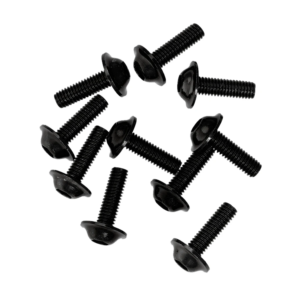 Car number plate nuts and bolts BLACK Pack of 10 