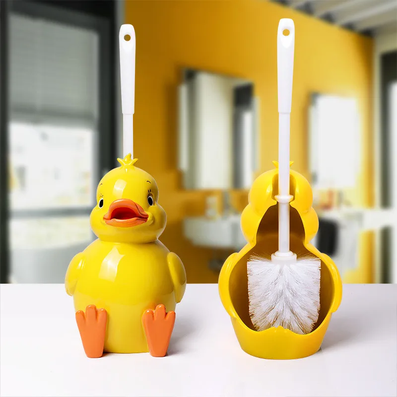 

Creative Cartoon duck Shape Creative Lovely Cherry Shape Lavatory Brush Toilet Brush & Holder Set Toilet Borst