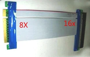 PCI Express PCI-e 8X к 16X Riser Card Extender плоский кабель, 50 шт./лот DHL