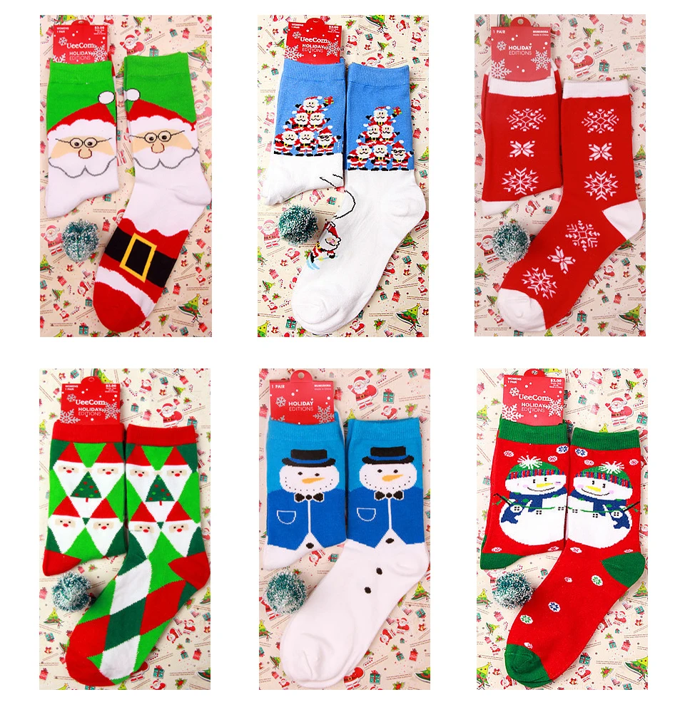 Hot sale New Arrival Women's Winter Socks Christmas Cartoon Print Long socks Christmas Gift Warm Soft Santa Claus Elk Sock (6)