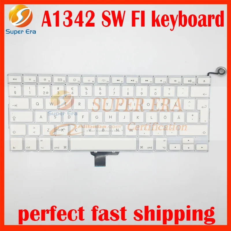 A1342 SW Fi клавиатура для MacBook 13.3 ''A1342 финский шведский Финляндия Швеция клавиатуры 2009 2010 год MC207 MC516