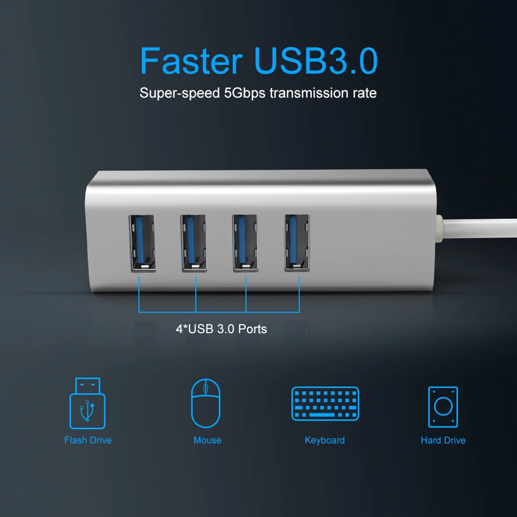 4 порты и разъёмы внешний USB Hub алюминиевый сплав планшеты компьютер высокой скорость зарядки хаб передача данных синхронизации сплиттер