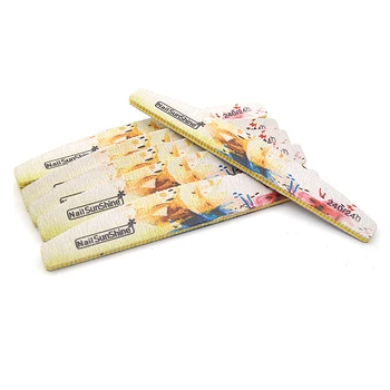 

100Pcs/Pack Nail File New Flower Printed Nail Buffer Block Colorful Professional Buffer Lime 240/240 Half-Moon Files Tools