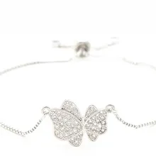 Золотая, серебряная цепочка браслет микро pave cz веревка Роза кубический цирконий регулируемый плетеный браслет браслеты fgd4 бабочка талисманы для женщин