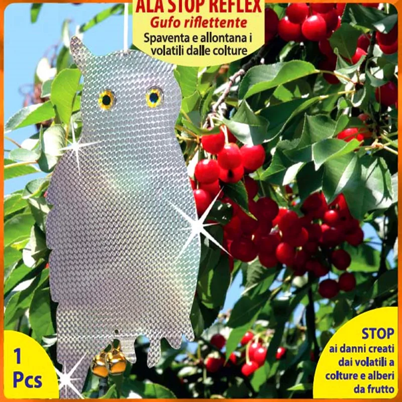 

ZILIN Guardian owl bird scarer with bells / Holographic Owl / fruit protector 5 pieces/pack