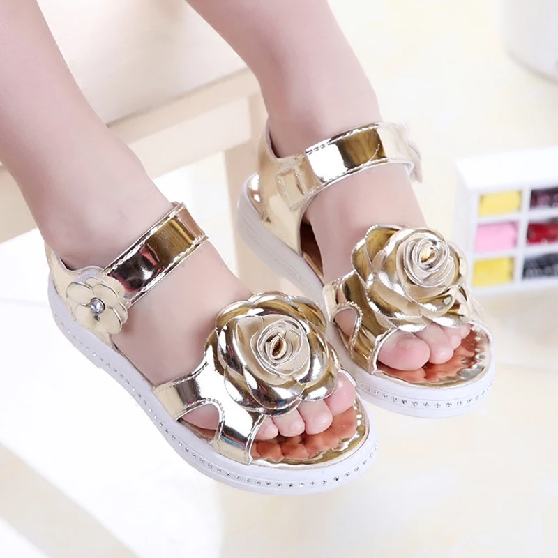 

New children sandals shoes fashion causal flat with baby sandals summer flower soft bottom child girls sandal shoes