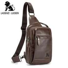 LAOSHIZI LUOSEN винтажная нагрудная сумка, мужская сумка на плечо, Мужская маленькая масляная восковая натуральная кожа, сумка-мессенджер через плечо, Ретро Слинг Сумка