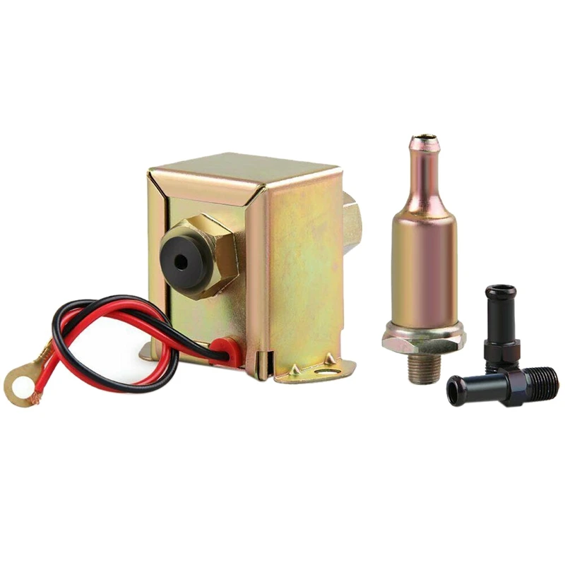 

Universal 12V Electric Fuel Pump 2.5-4 Psi Type Square Fuel Pump 30 Gph Self Priming Gasoline-Crude Oil Pump For Carburetor
